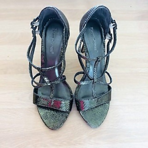 Pierre Dumas Metallic Gray High Heeled Sandals - Picture 3 of 8